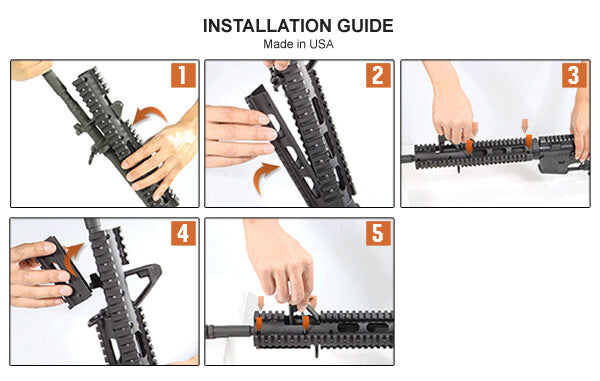 UTG PRO AR 15 Extended Car Length Drop-in Quad Rail