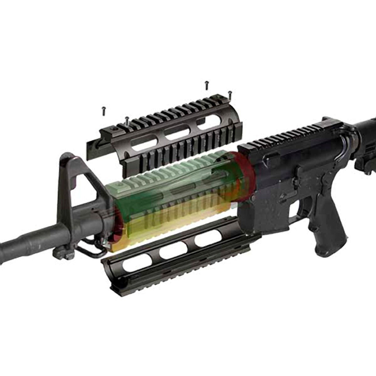 Utg Ar15 C/Length Drop In Quad Rail Black