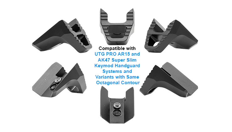UTG Super Slim Keymod Hand Stop/ Barricade Rest Kit - Black