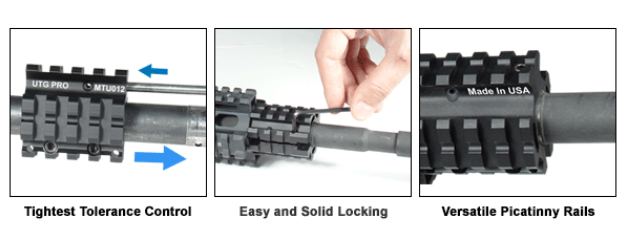 UTG PRO AR 15 Low-pro Quad-rail Gas Block for .75