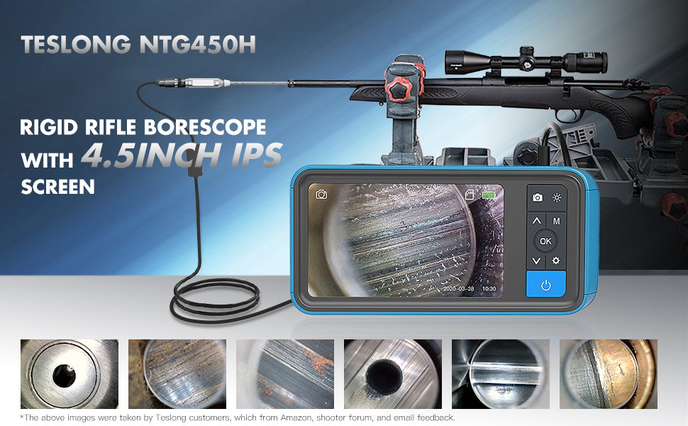 Teslong NTG450 36-inch Flexible Rifle Borescope with 4.5-inch HD Screen