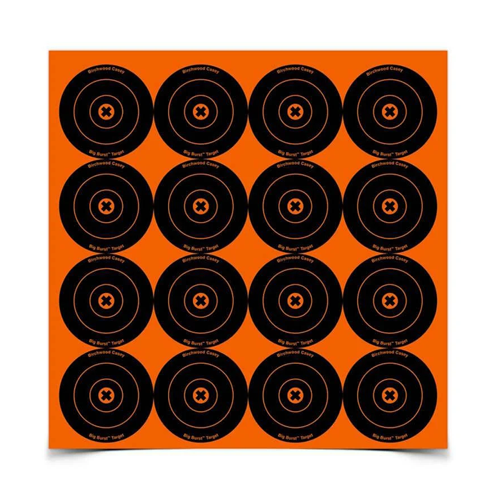 Birchwood Casey Big Burst Bull's-Eye Targets - 3 Inch, 3 Sheets, 48 Targets
