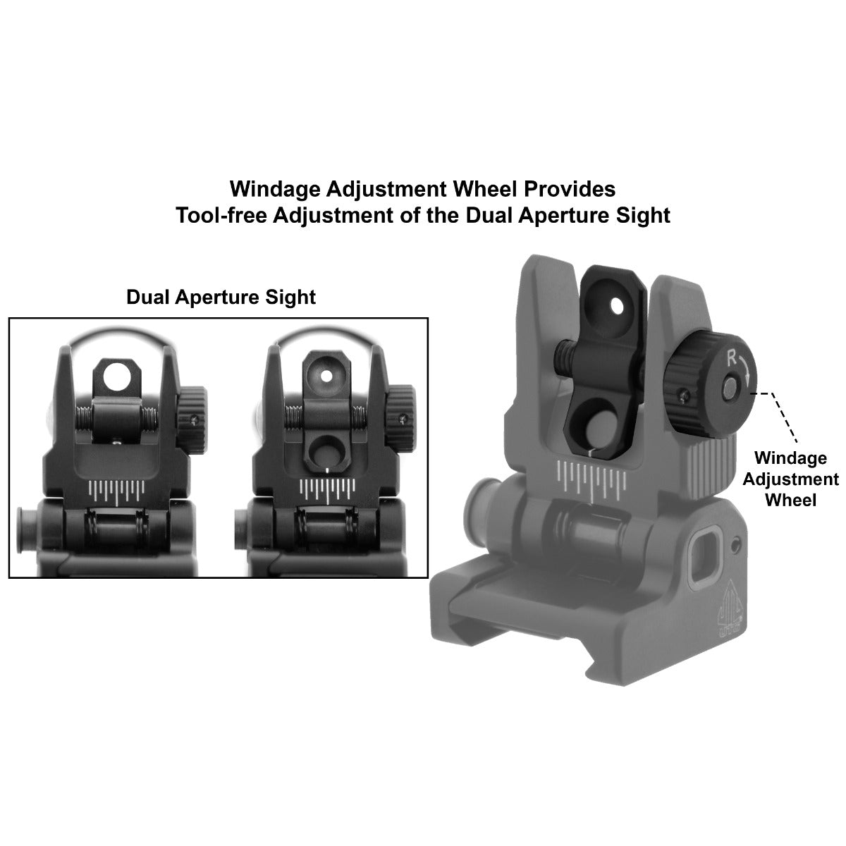 Utg Sport Accu-Sync Ar15 Flip Up Rear Sight