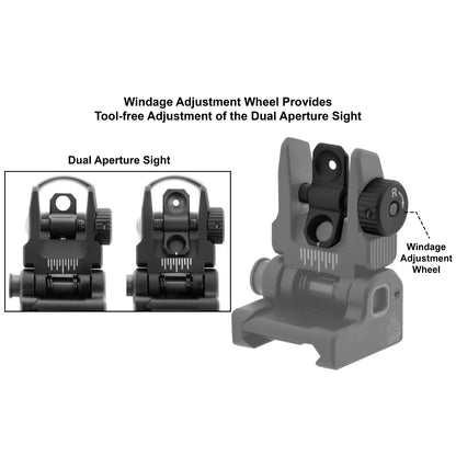 Utg Sport Accu-Sync Ar15 Flip Up Rear Sight
