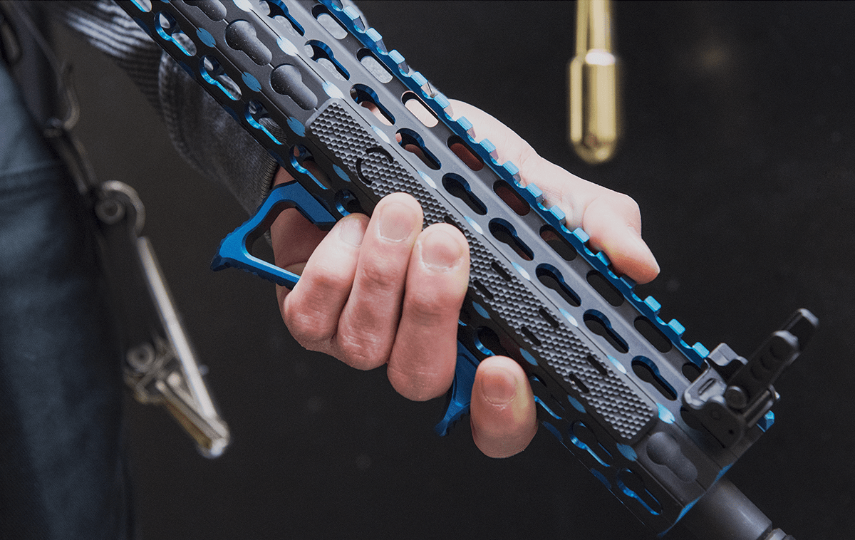 Utg Ultra Slim Angle Foregrip Keymod Blue