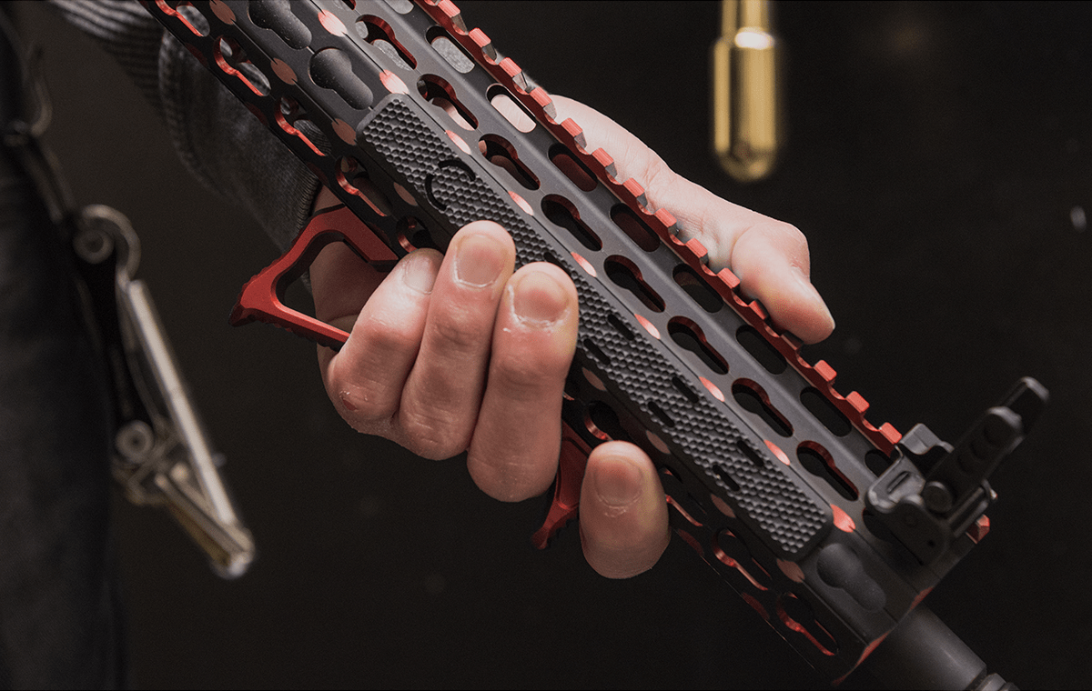 Utg Ultra Slim Angle Foregrip Keymod Red