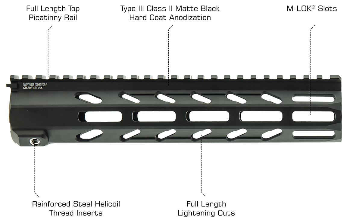 Utg Arwen 10  M-Lok F/Float Handguard