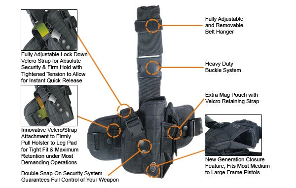 Utg Special Ops Universal Leg Holster Black