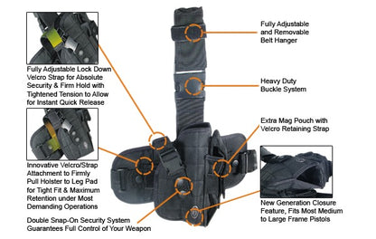 Utg Special Ops Universal Leg Holster Black