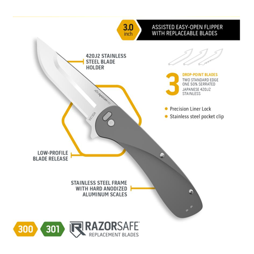 Outdoor Edge Razor Vx1-3 Blades Gray