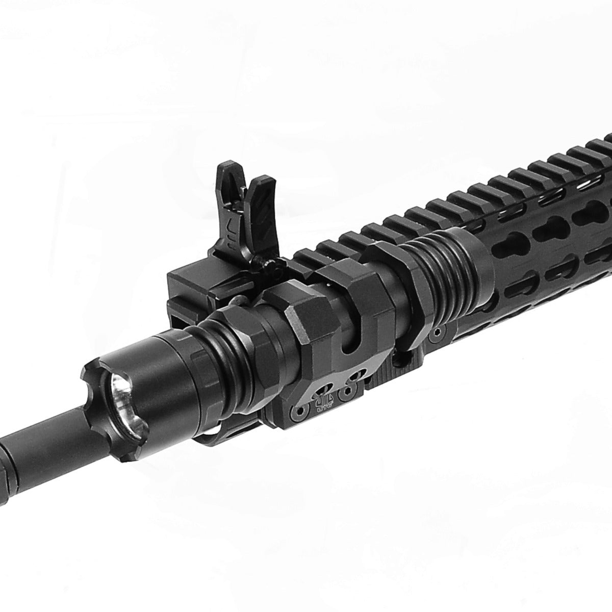 Utg Sporting Offset Flashlight Ring Matte Black